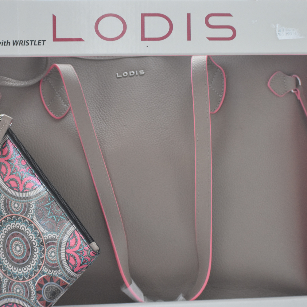 Lodis Bliss Leather Shoulder Tote Bag 2 Piece - Picture 3 of 8
